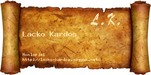Lacko Kardos névjegykártya